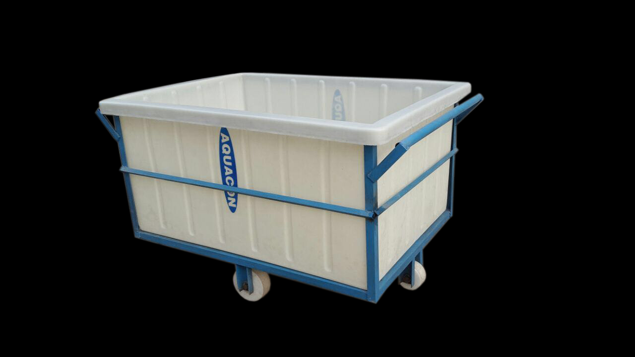 AQUACON laundry trolley, angled view on black background