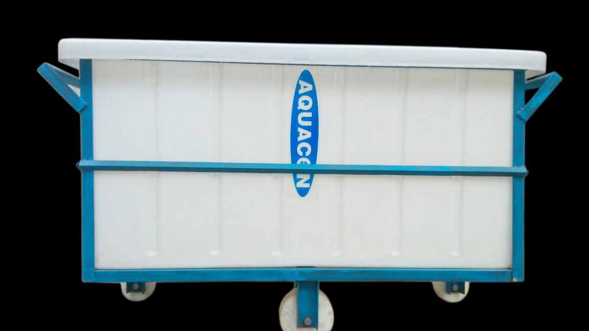 AQUACON laundry trolley, front view on black background