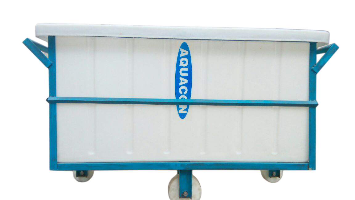 AQUACON laundry trolley, wide side view